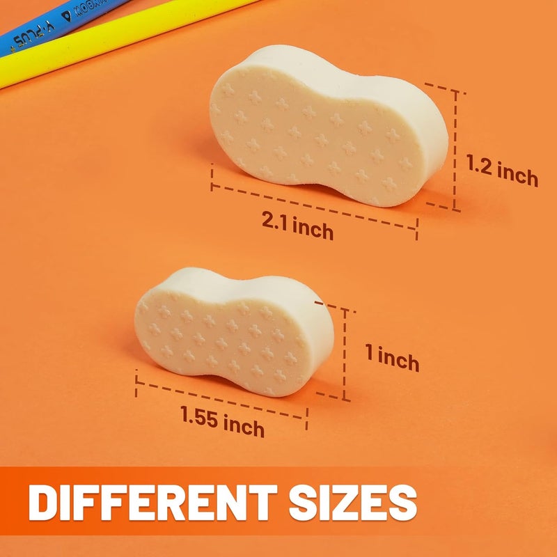 Y plus+ Eraser Line - Hipolymer Pencil Erasers for School Office, Cute White Rubber Eraser for Kids, Artist No Residues, 6 Pcs Stocking Stuffers for Kids Toddler - Image 5
